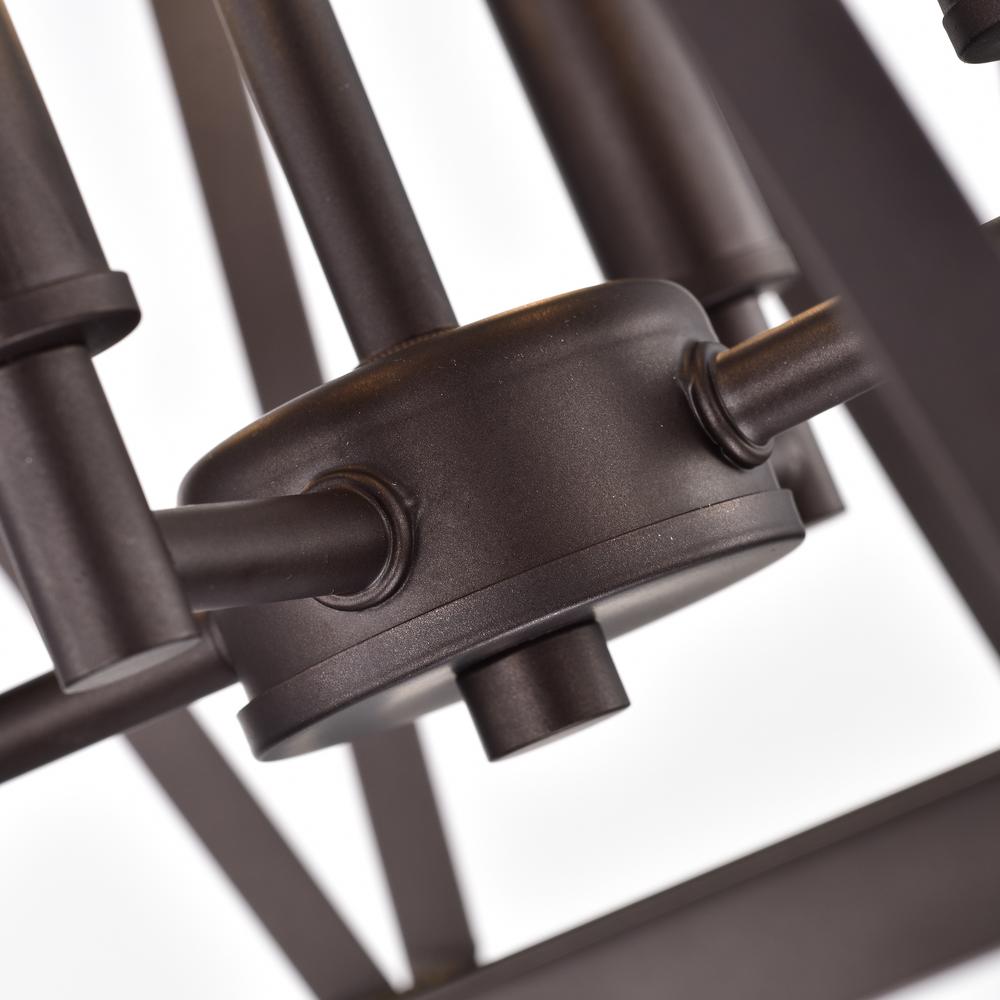CHLOE Lighting IRONCLAD Industrial 4 Light Oil Rubbed Bronze Inverted Pendant Ceiling Fixture 14" Wide. Picture 7