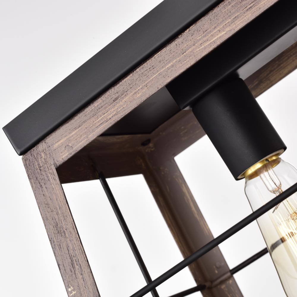CHLOE Lighting IRONCLAD Industrial 5 Light Ancient Wood Island Pendant Ceiling Fixture 35" Wide. Picture 5
