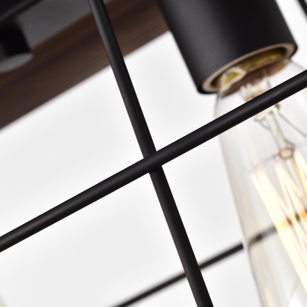 CHLOE Lighting IRONCLAD Industrial 5 Light Ancient Wood Island Pendant Ceiling Fixture 35" Wide. Picture 7