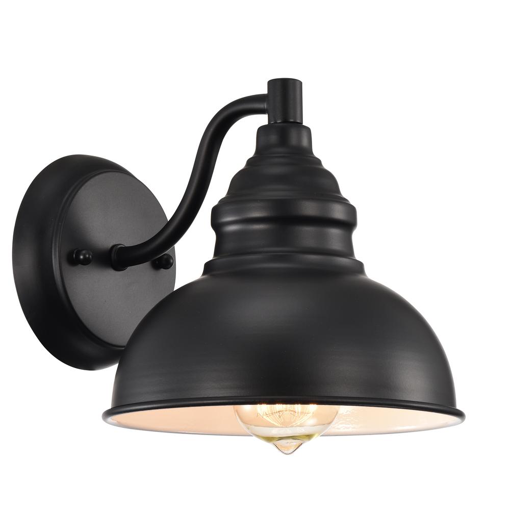 CHLOE Lighting IRONCLAD Industrial 1 Light Textured Black Indoor Wall Sconce 8" Wide. Picture 1