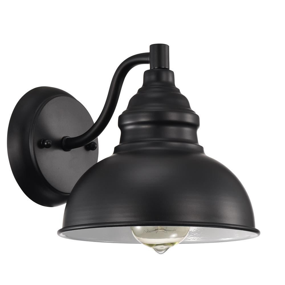 CHLOE Lighting IRONCLAD Industrial 1 Light Textured Black Indoor Wall Sconce 8" Wide. Picture 2