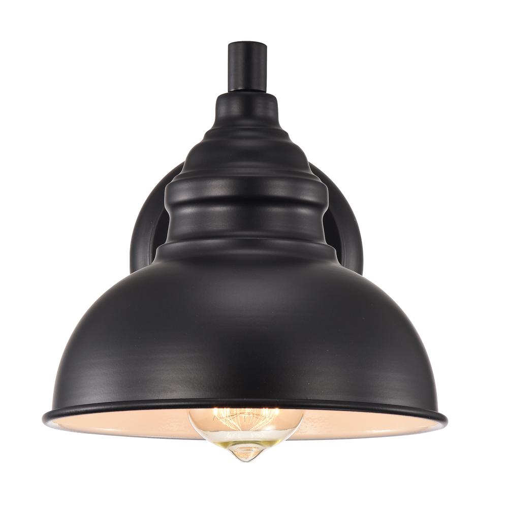 CHLOE Lighting IRONCLAD Industrial 1 Light Textured Black Indoor Wall Sconce 8" Wide. Picture 3