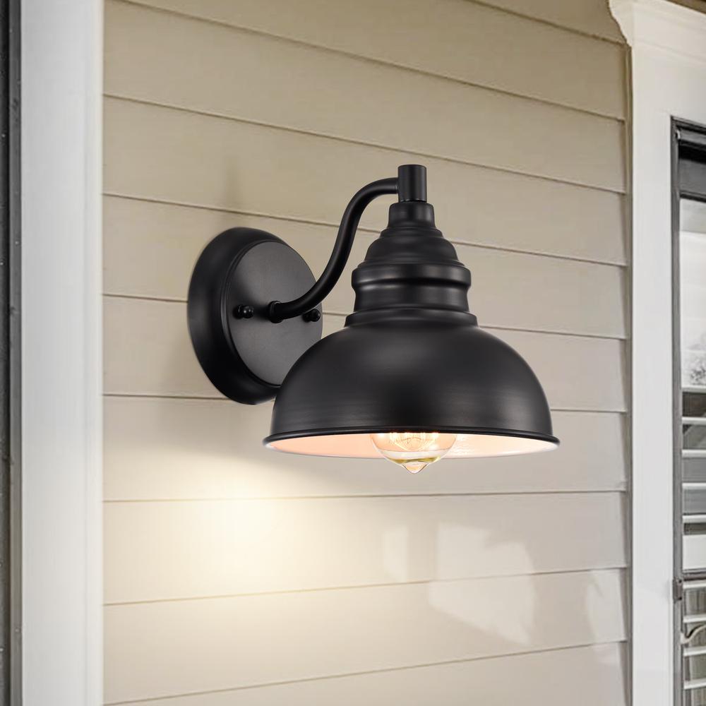 CHLOE Lighting IRONCLAD Industrial 1 Light Textured Black Indoor Wall Sconce 8" Wide. Picture 11