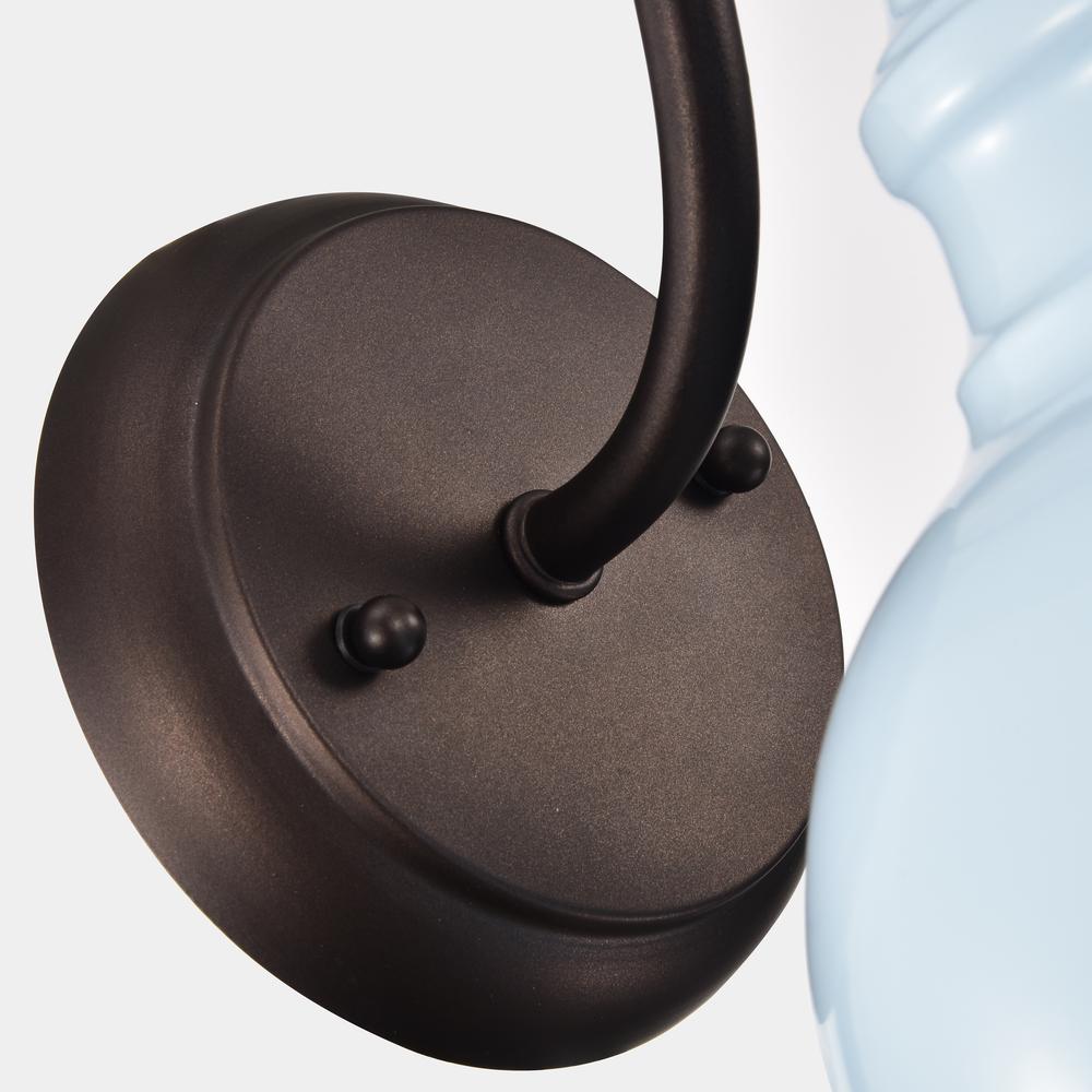 CHLOE Lighting IRONCLAD- Industrial 1 Light Oil Rubbed Bronze Indoor Wall Sconce 8" Wide. Picture 6