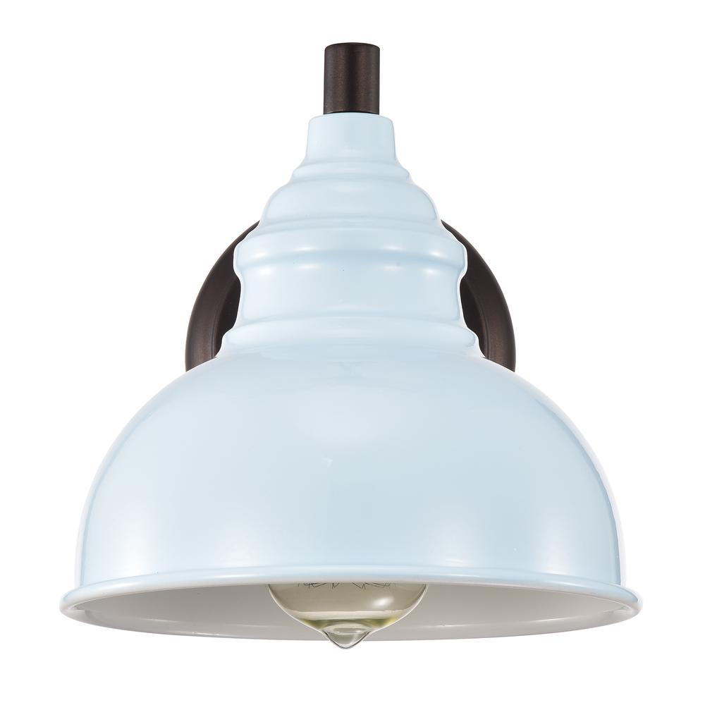 CHLOE Lighting IRONCLAD- Industrial 1 Light Oil Rubbed Bronze Indoor Wall Sconce 8" Wide. Picture 7