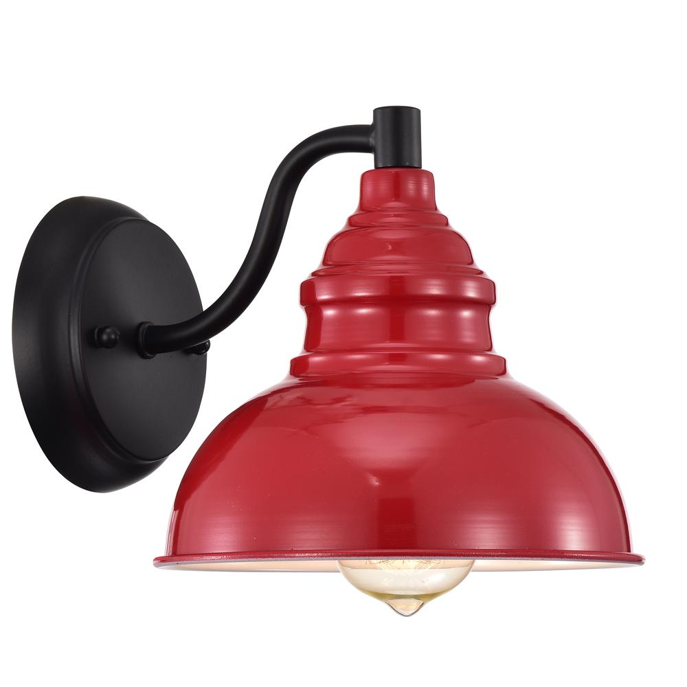 CHLOE Lighting IRONCLAD Industrial 1 Light Matte Black Indoor Wall Sconce 8" Wide. Picture 1