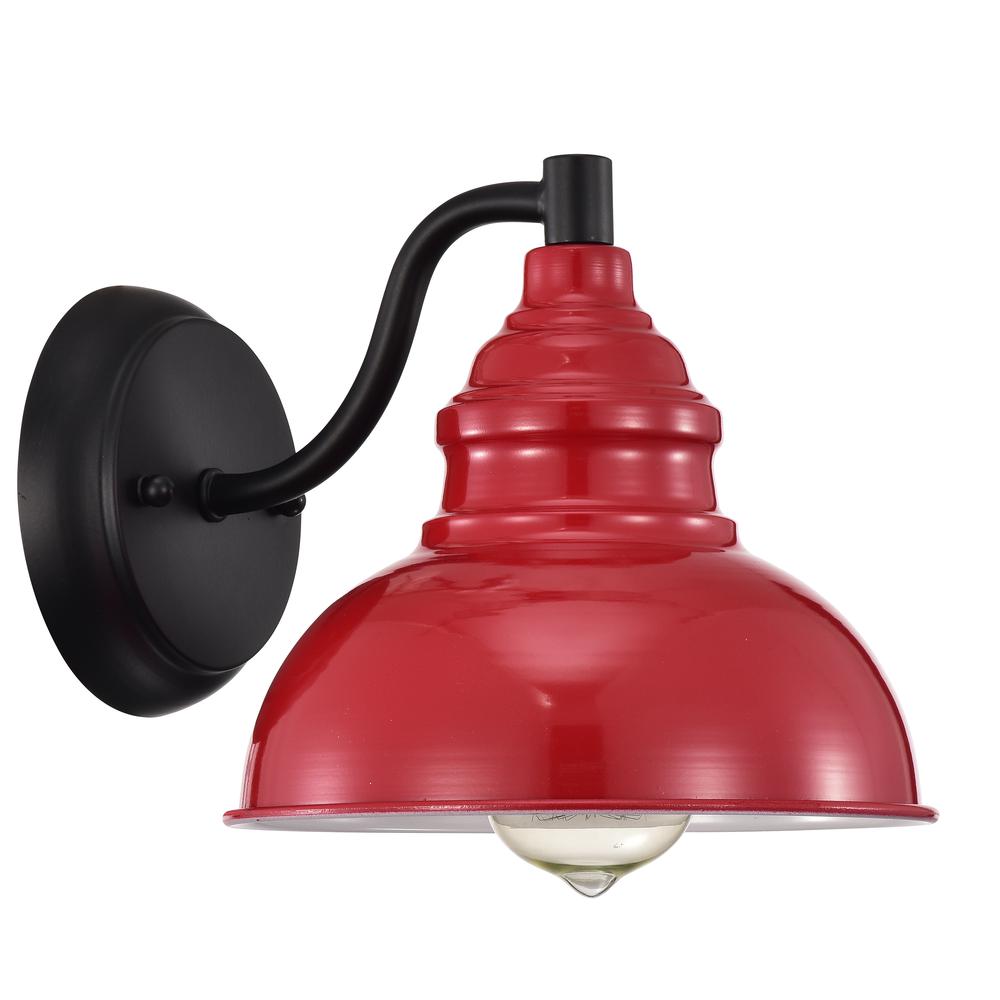 CHLOE Lighting IRONCLAD Industrial 1 Light Matte Black Indoor Wall Sconce 8" Wide. Picture 2