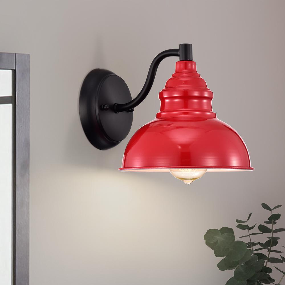 CHLOE Lighting IRONCLAD Industrial 1 Light Matte Black Indoor Wall Sconce 8" Wide. Picture 9
