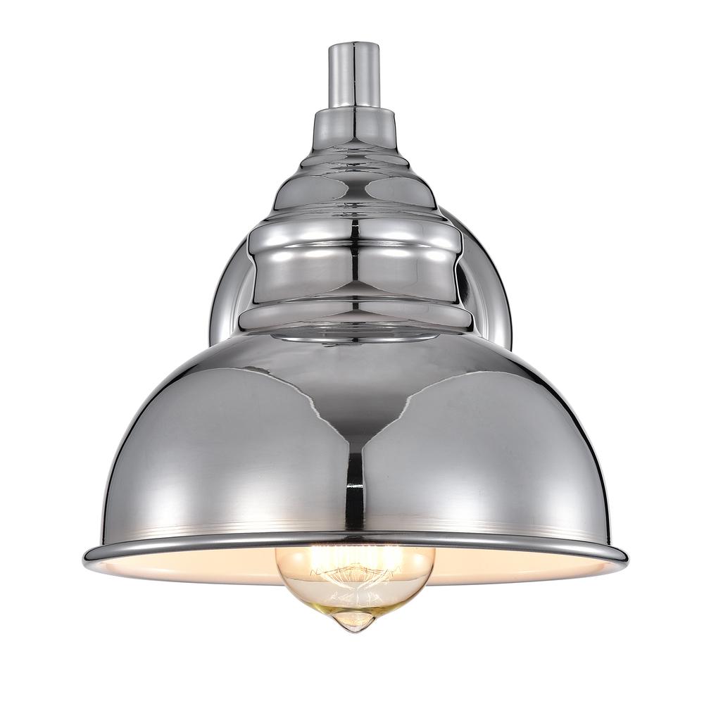 CHLOE Lighting IRONCLAD Industrial 1 Light Chrome Indoor Wall Sconce 8" Wide. Picture 3