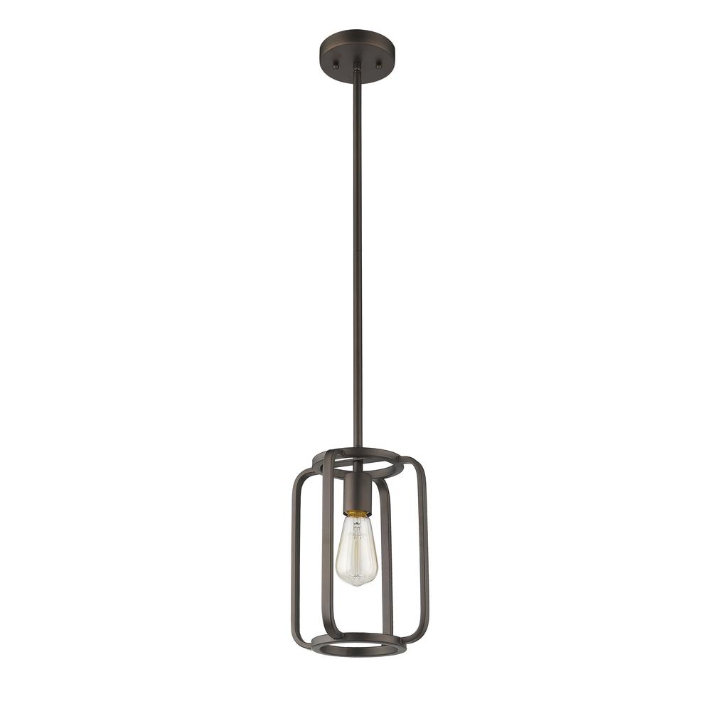 IRONCLAD Industrial 1 Light Rubbed Bronze Mini Ceiling Pendant 8" Wide. Picture 3