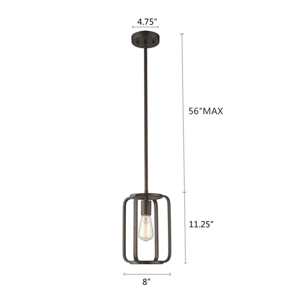 IRONCLAD Industrial 1 Light Rubbed Bronze Mini Ceiling Pendant 8" Wide. Picture 1