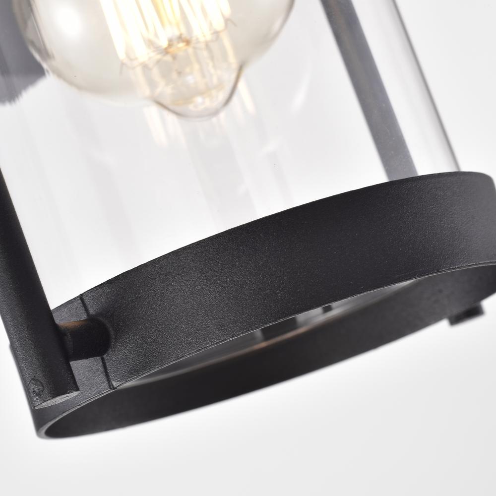 CHLOE Lighting HOLLIS Transitional 1 Light Textured Black Outdoor Wall Sconce 13" Height. Picture 6
