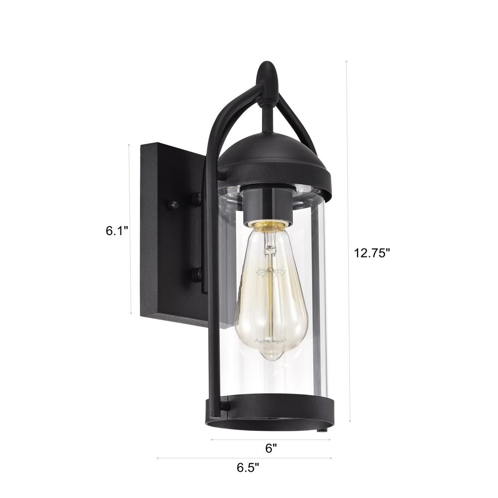 CHLOE Lighting HOLLIS Transitional 1 Light Textured Black Outdoor Wall Sconce 13" Height. Picture 12