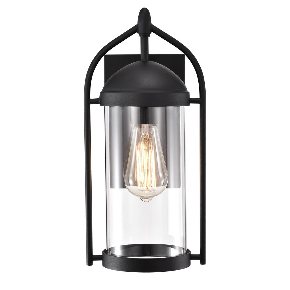 CHLOE Lighting HOLLIS Transitional 1 Light Textured Black Outdoor Wall Sconce 15" Height. Picture 3