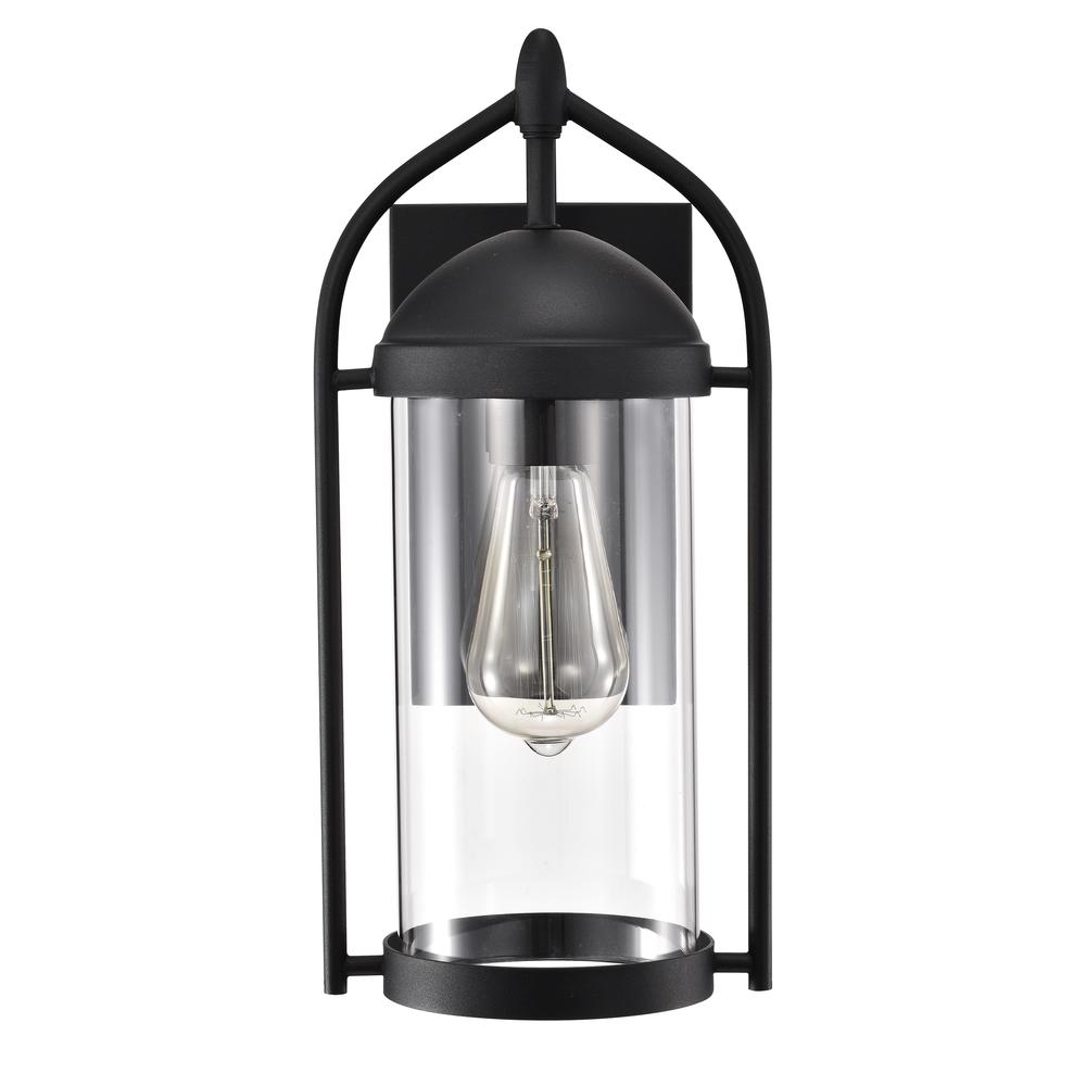 CHLOE Lighting HOLLIS Transitional 1 Light Textured Black Outdoor Wall Sconce 15" Height. Picture 9