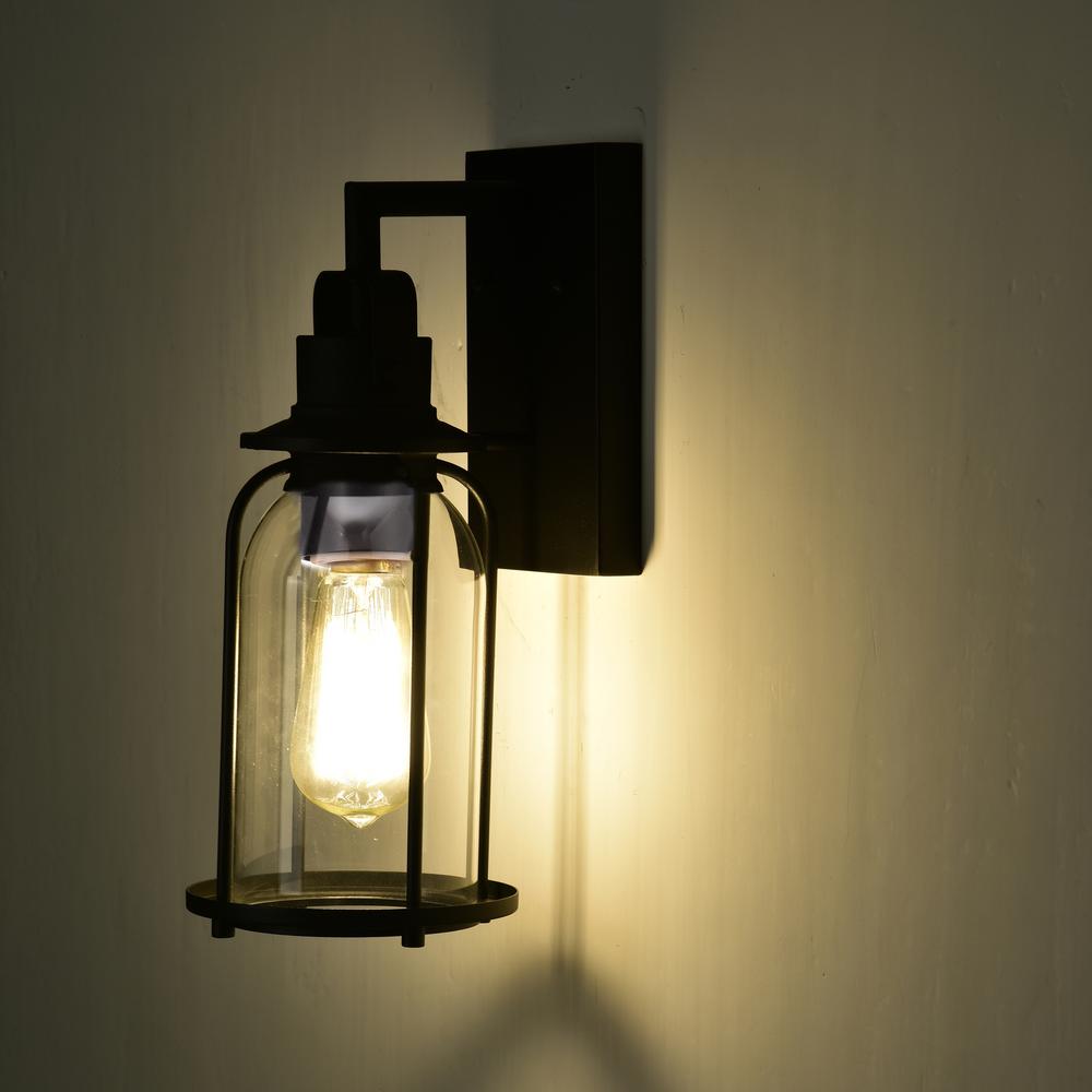 CHLOE Lighting CLARKE Transitional 1 Light Textured Black Outdoor Wall Sconce 13" Height. Picture 8