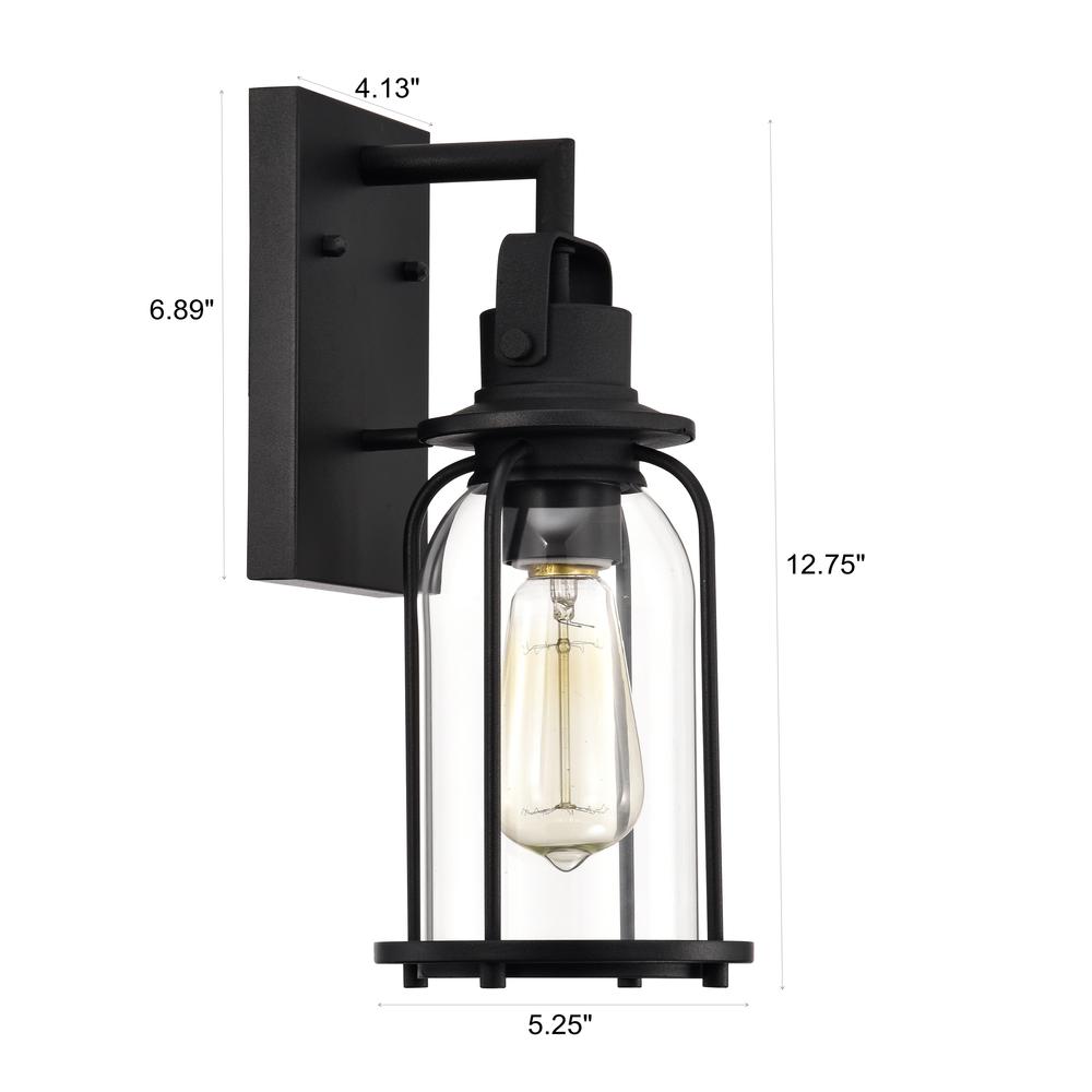 CHLOE Lighting CLARKE Transitional 1 Light Textured Black Outdoor Wall Sconce 13" Height. Picture 11