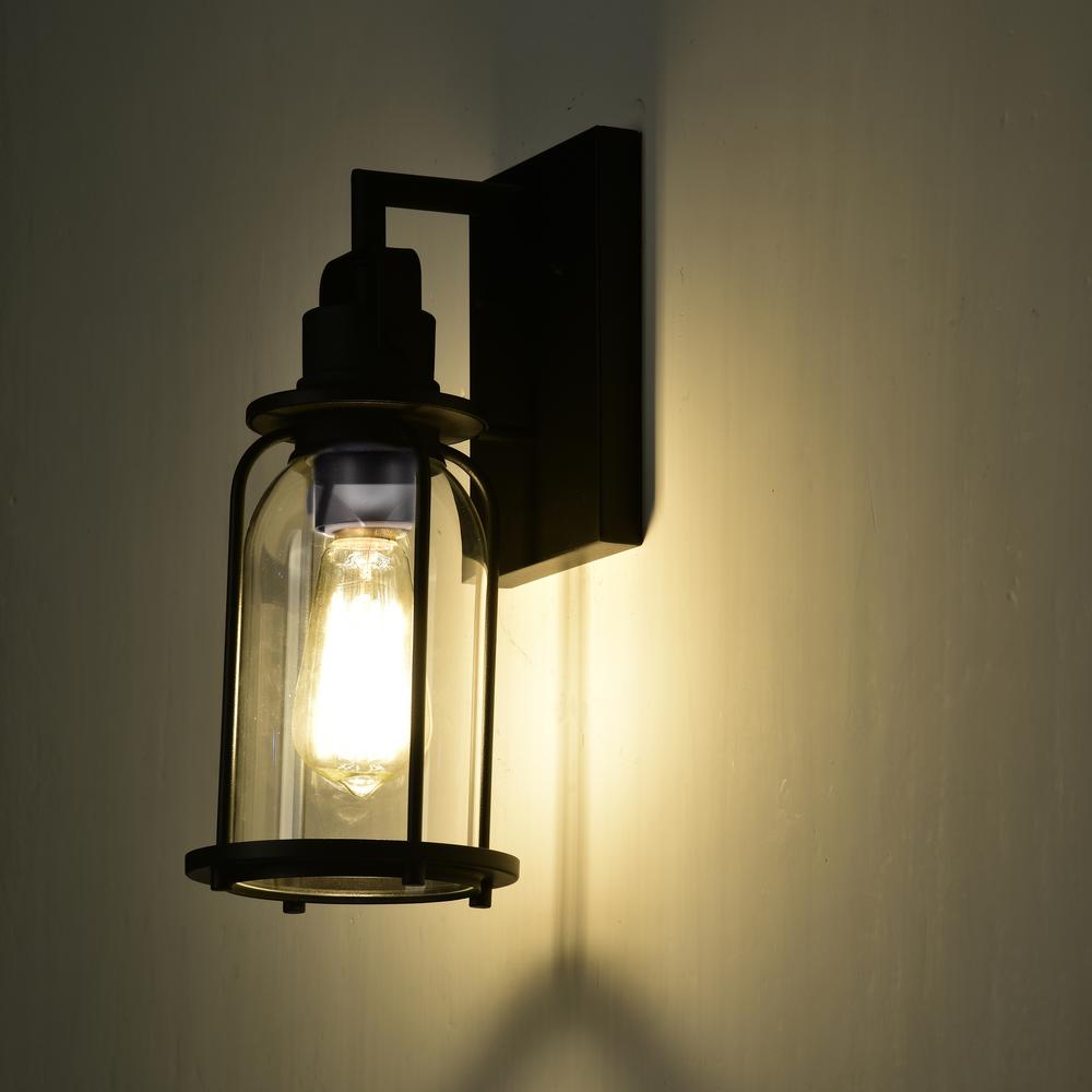 CHLOE Lighting CLARKE Transitional 1 Light Textured Black Outdoor Wall Sconce 15" Height. Picture 8