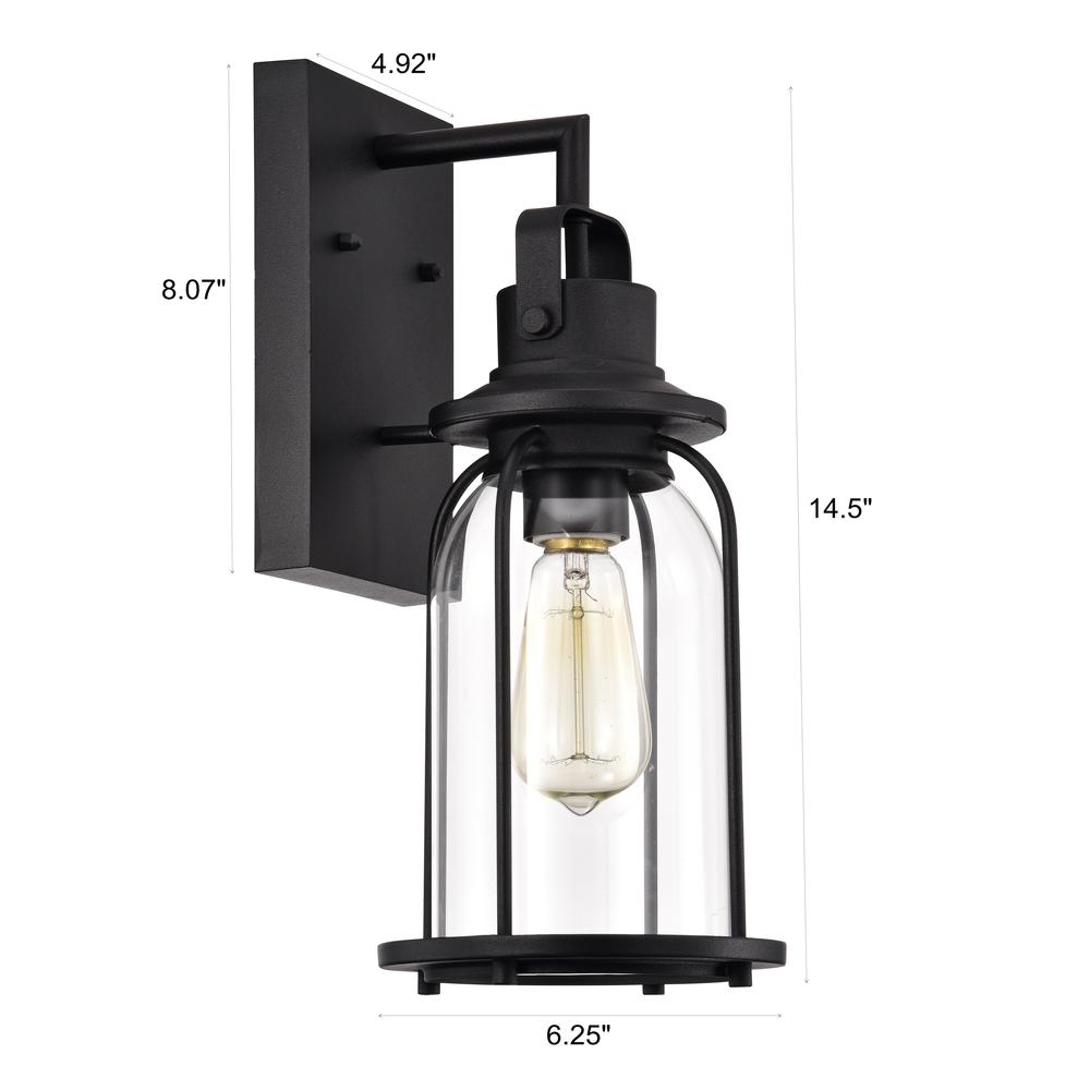 CHLOE Lighting CLARKE Transitional 1 Light Textured Black Outdoor Wall Sconce 15" Height. Picture 11