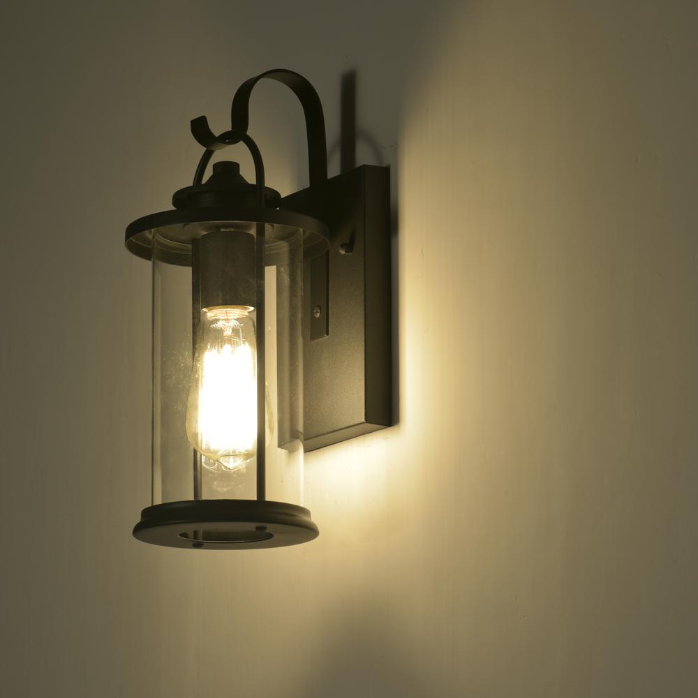 CHLOE Lighting AINSLEY Transitional 1 Light Textured Black Outdoor Wall Sconce 13" Height. Picture 8