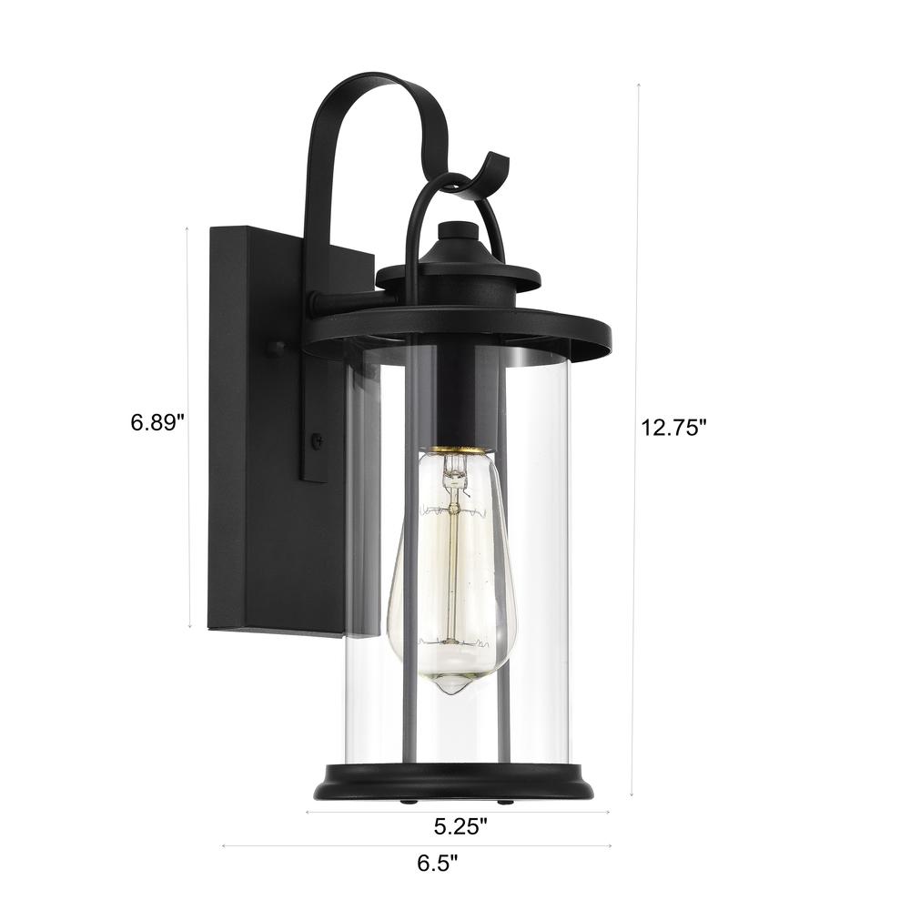 CHLOE Lighting AINSLEY Transitional 1 Light Textured Black Outdoor Wall Sconce 13" Height. Picture 9