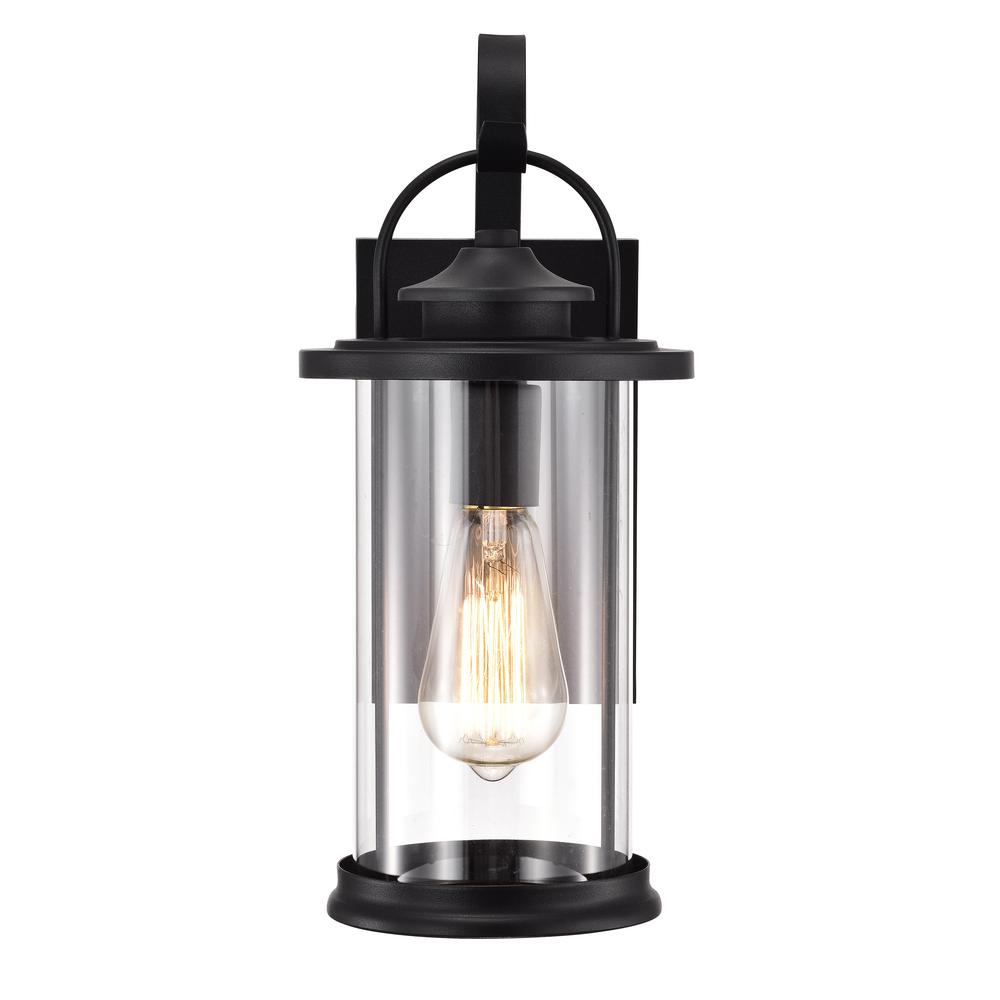 CHLOE Lighting AINSLEY Transitional 1 Light Textured Black Outdoor Wall Sconce 15" Height. Picture 3