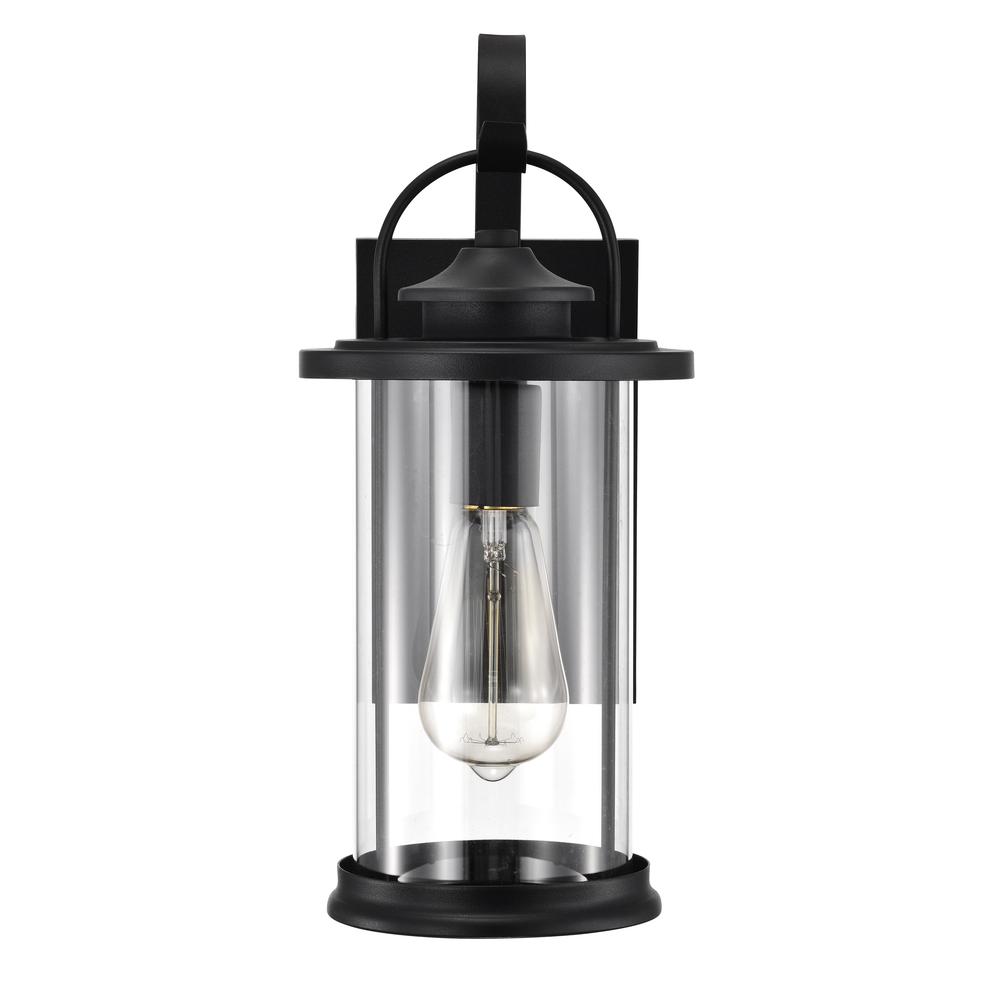 CHLOE Lighting AINSLEY Transitional 1 Light Textured Black Outdoor Wall Sconce 15" Height. Picture 8