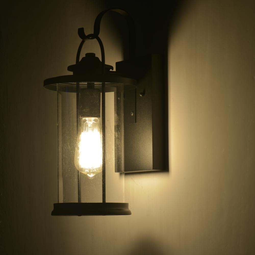CHLOE Lighting AINSLEY Transitional 1 Light Textured Black Outdoor Wall Sconce 15" Height. Picture 9