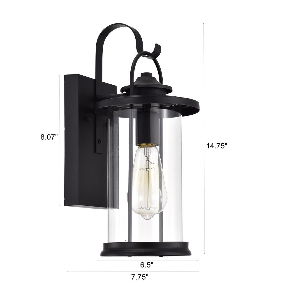 CHLOE Lighting AINSLEY Transitional 1 Light Textured Black Outdoor Wall Sconce 15" Height. Picture 12