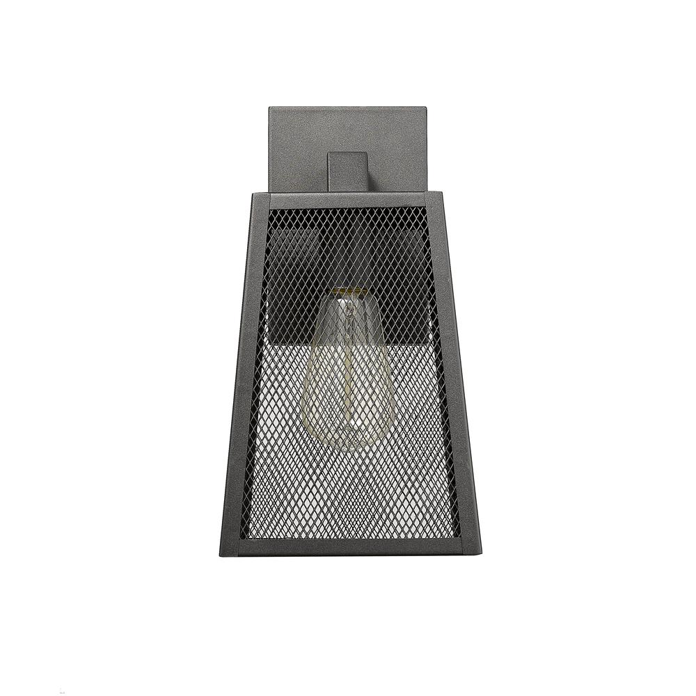 EMERSON Industrial 1 Light Textured Black Outdoor Wall Sconce 12" Tall. Picture 3