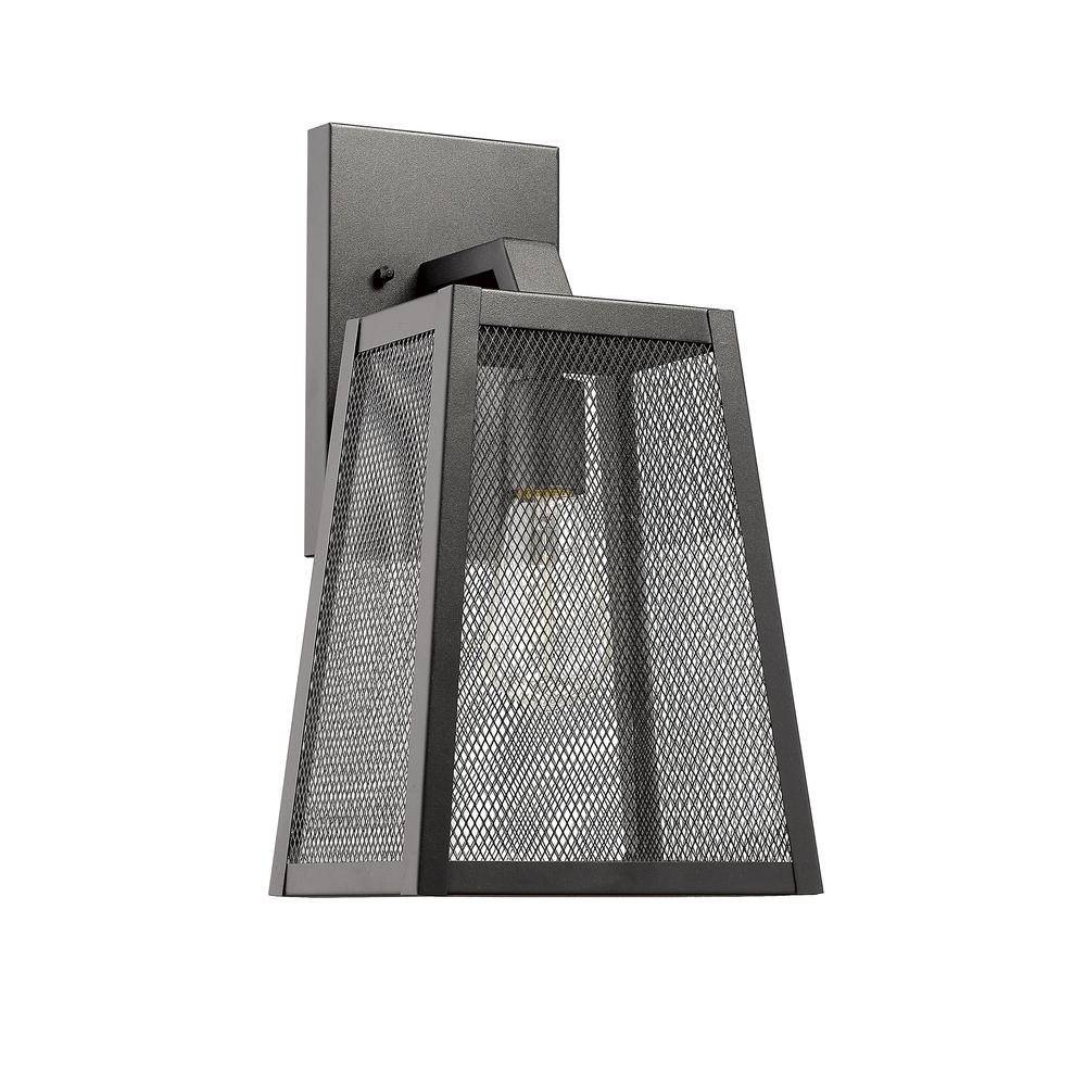 EMERSON Industrial 1 Light Textured Black Outdoor Wall Sconce 15" Tall. Picture 4