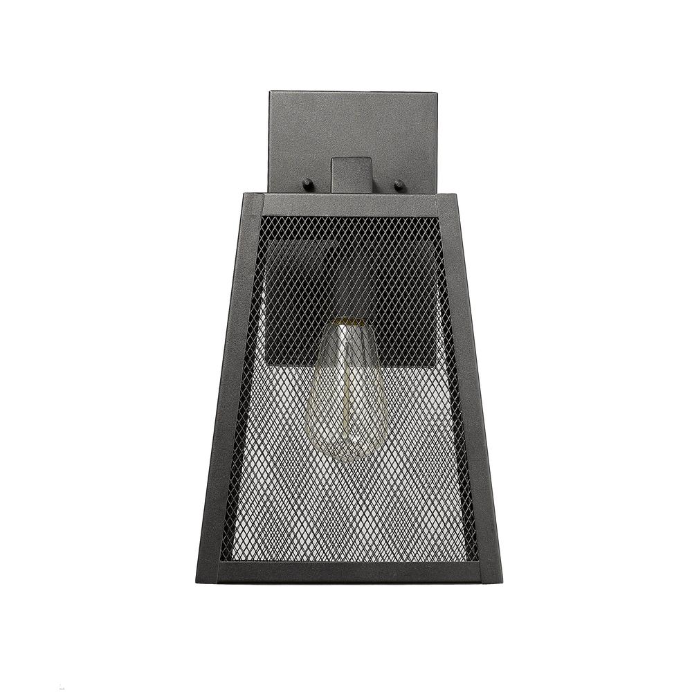 EMERSON Industrial 1 Light Textured Black Outdoor Wall Sconce 15" Tall. Picture 2