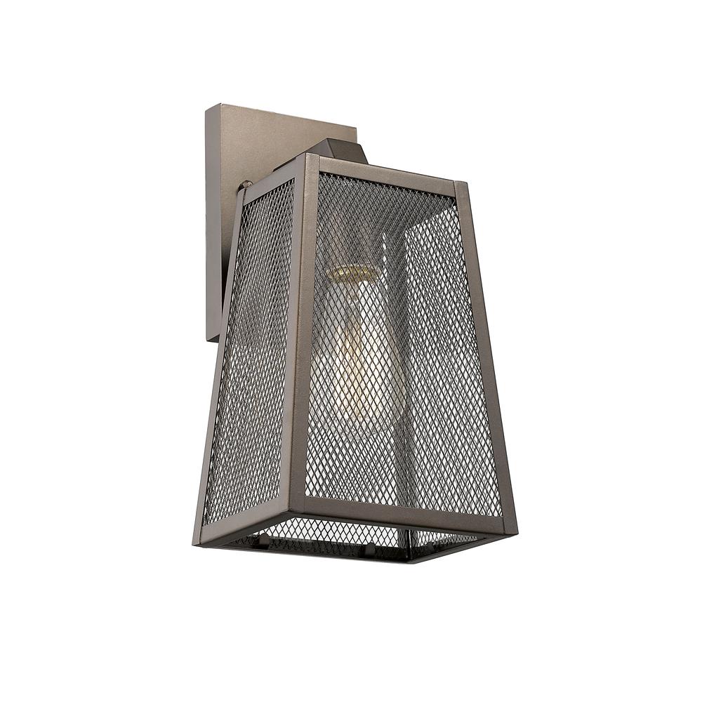 EMERSON Industrial 1 Light Rubbed Bronze Outdoor Wall Sconce 12" Tall. Picture 4