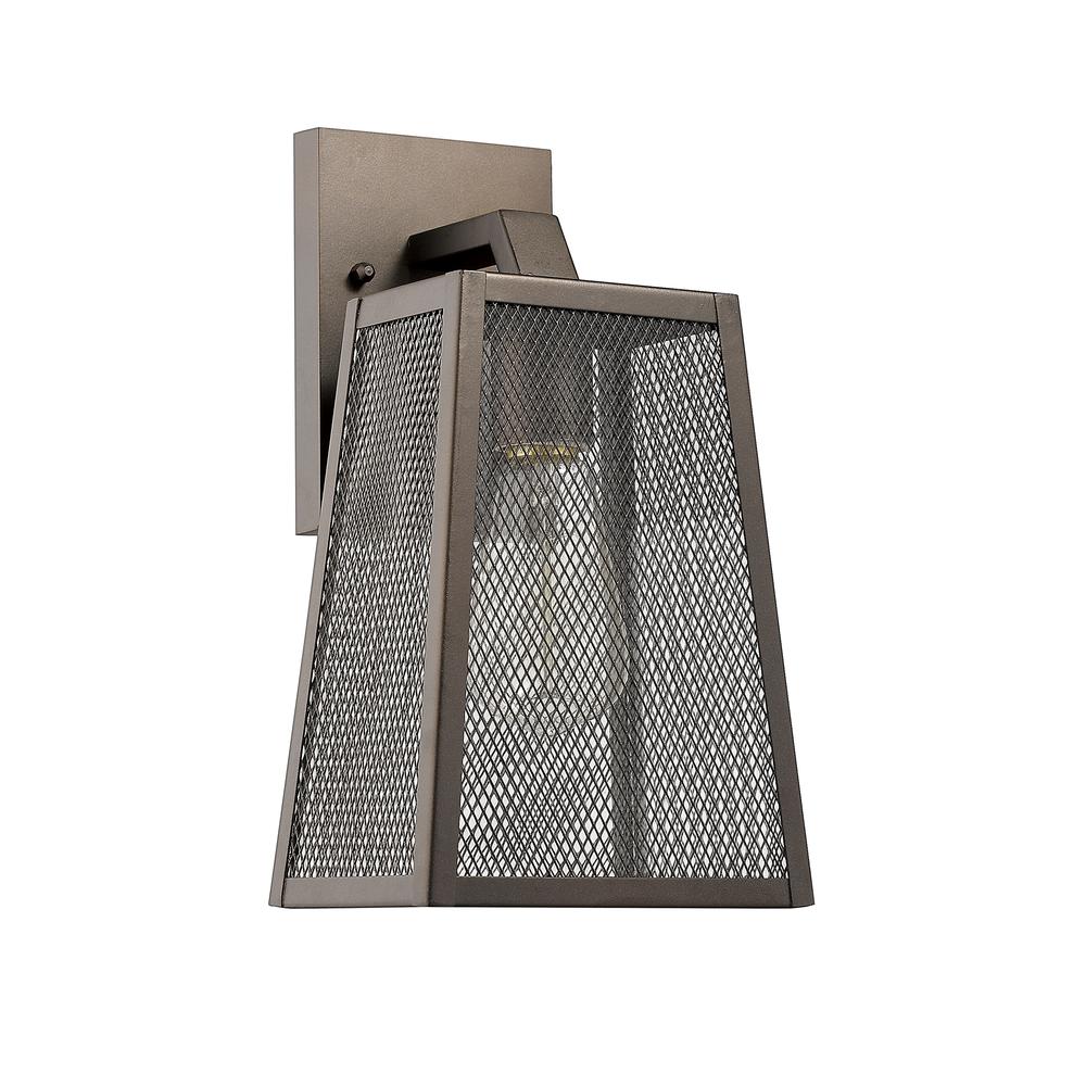 EMERSON Industrial 1 Light Rubbed Bronze Outdoor Wall Sconce 12" Tall. Picture 3
