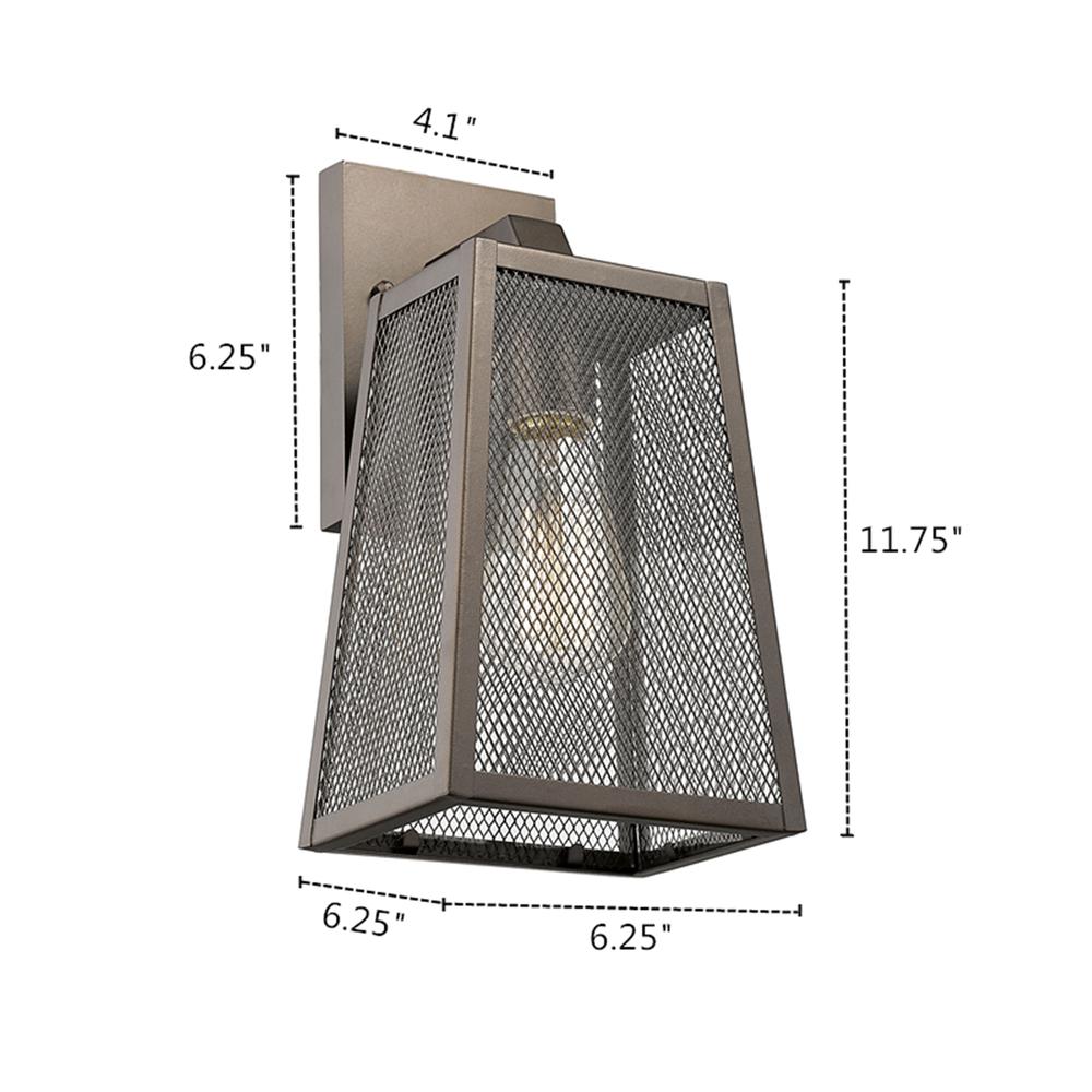 EMERSON Industrial 1 Light Rubbed Bronze Outdoor Wall Sconce 12" Tall. Picture 1