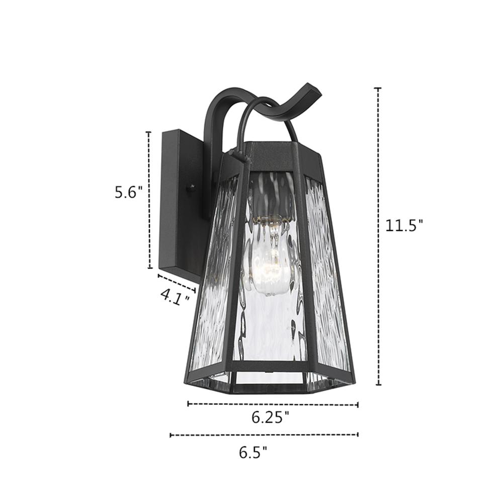 ALEXA Industrial 1 Light Textured Black Outdoor Wall Sconce 12" Tall. Picture 1