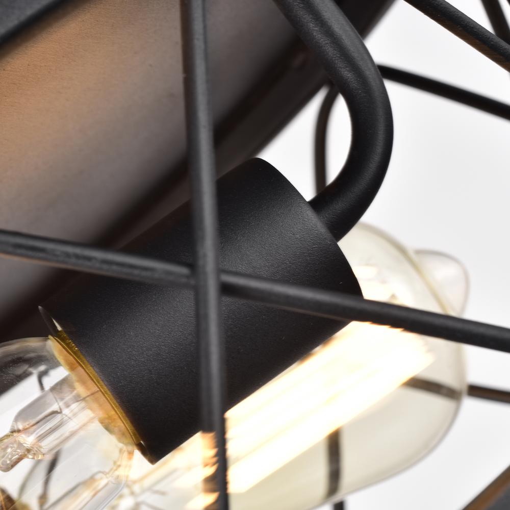 CHLOE Lighting IRONCLAD Industrial 2 Light Textured Black Ceiling Flush Fixture 12" Wide. Picture 9