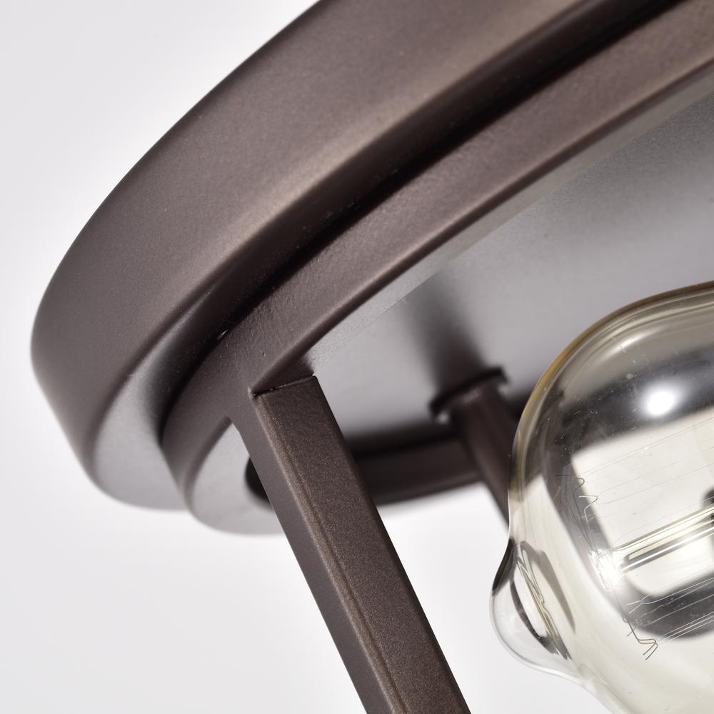 CHLOE Lighting IRONCLAD Industrial 2 Light Oil Rubbed Bronze Ceiling Flush Fixture 12" Wide. Picture 4