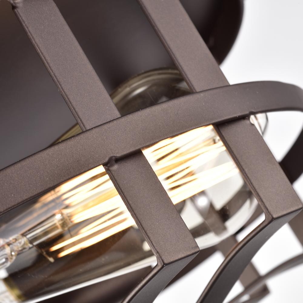 CHLOE Lighting IRONCLAD Industrial 2 Light Oil Rubbed Bronze Ceiling Flush Fixture 12" Wide. Picture 2