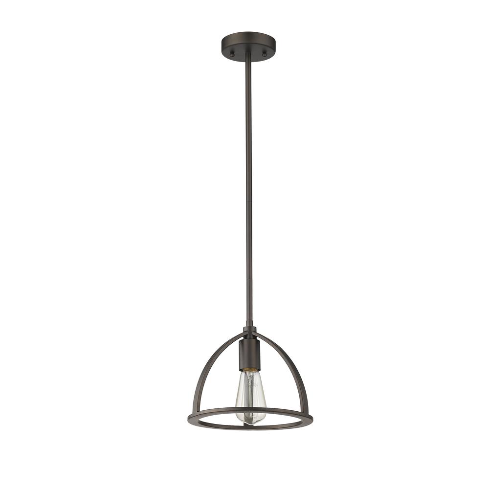 IRONCLAD Industrial 1 Light Rubbed Bronze Mini Ceiling Pendant 9" Wide. Picture 3