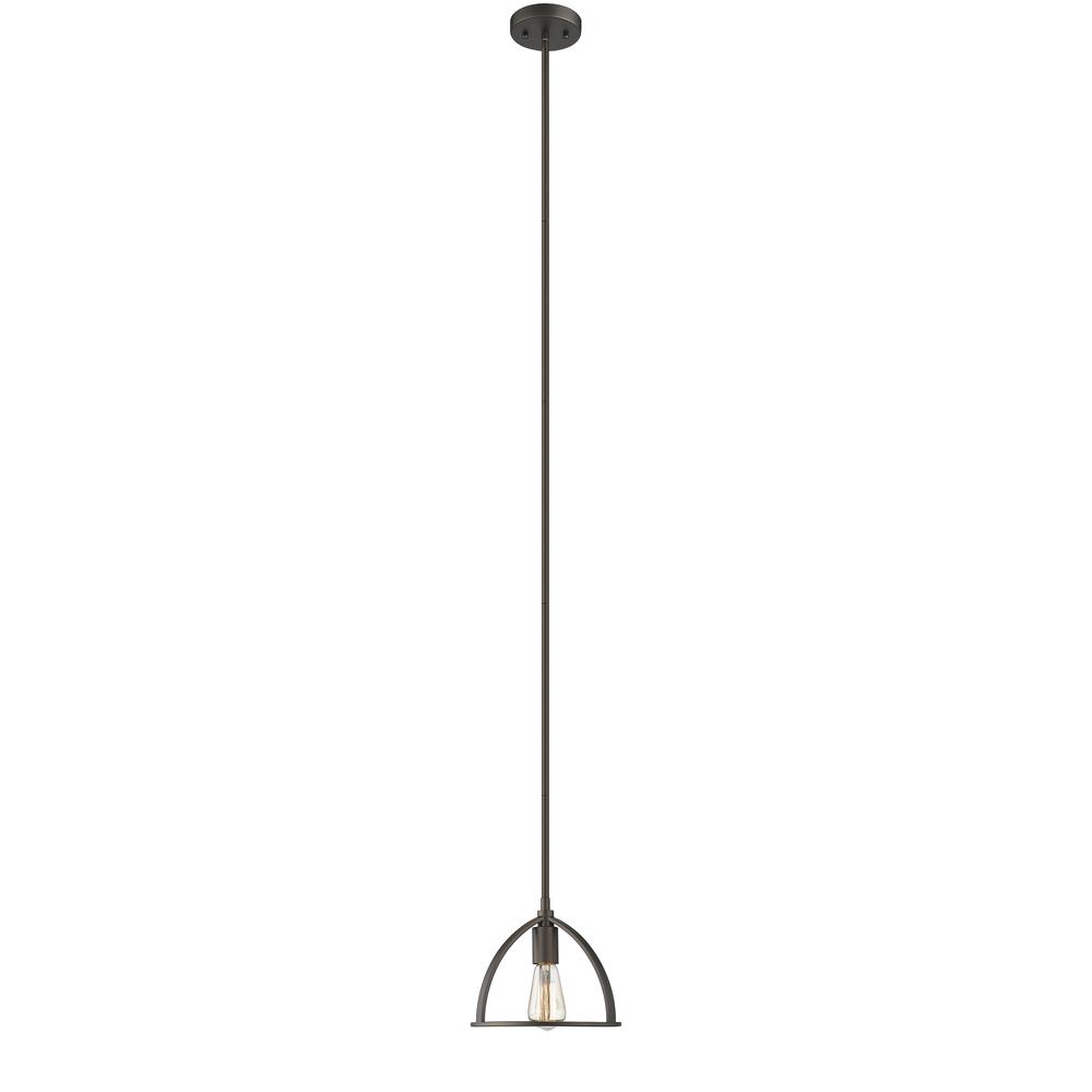 IRONCLAD Industrial 1 Light Rubbed Bronze Mini Ceiling Pendant 9" Wide. Picture 2