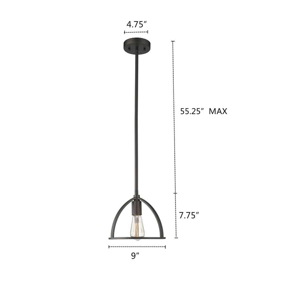 IRONCLAD Industrial 1 Light Rubbed Bronze Mini Ceiling Pendant 9" Wide. Picture 1