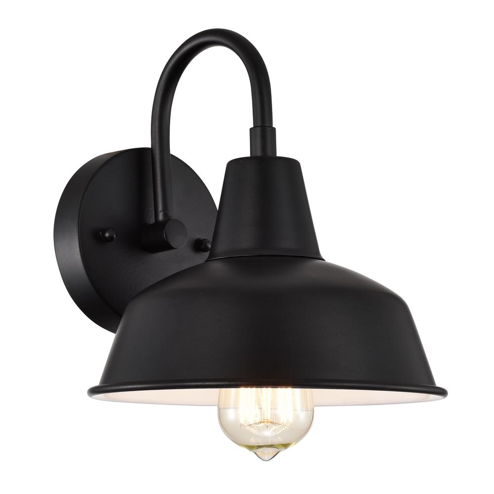 CHLOE Lighting IRONCLAD Industrial 1 Light Textured Black Indoor Wall Sconce 9" Wide. Picture 1