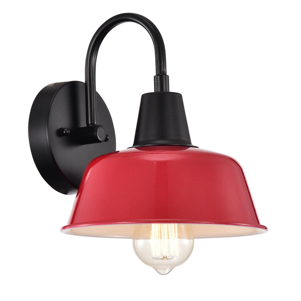 CHLOE Lighting IRONCLAD Industrial 1 Light Matte Black Indoor Wall Sconce 9" Wide. Picture 1