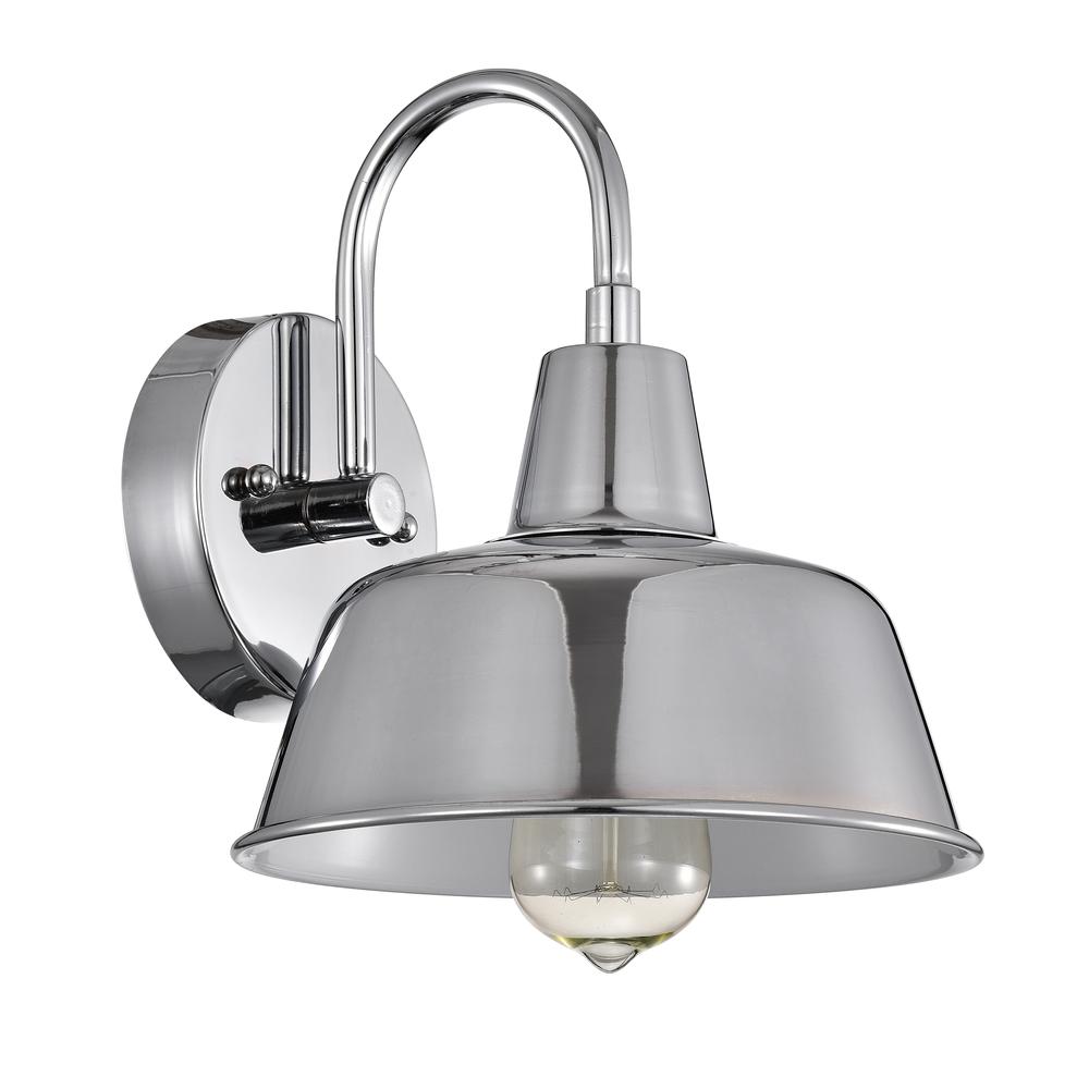 CHLOE Lighting IRONCLAD Industrial 1 Light Chrome Indoor Wall Sconce 9" Wide. Picture 2