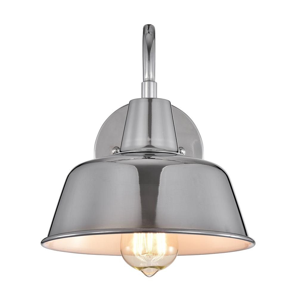 CHLOE Lighting IRONCLAD Industrial 1 Light Chrome Indoor Wall Sconce 9" Wide. Picture 3