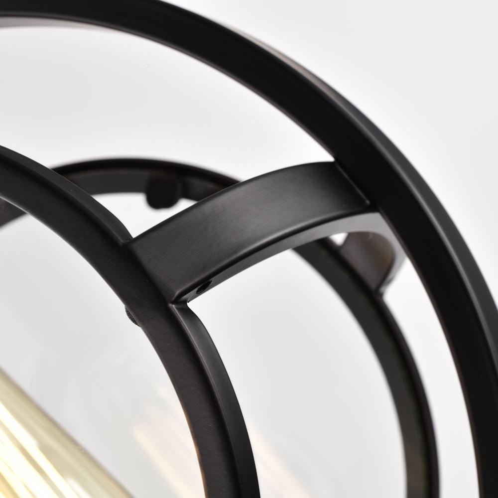 CHLOE Lighting CHRISTINE Transitional 1 Light Black and Burnished Brass Mini Pendant Ceiling Fixture 10" Wide. Picture 5