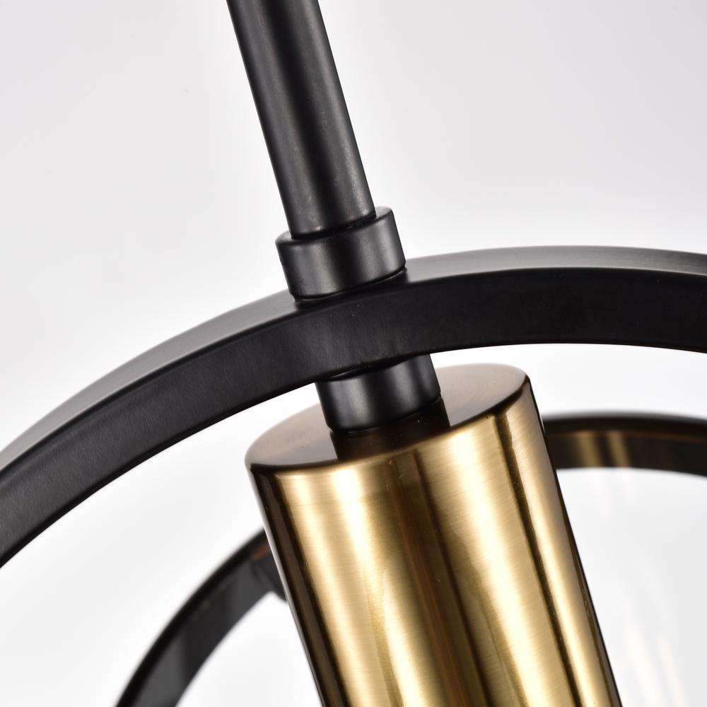 CHLOE Lighting CHRISTINE Transitional 1 Light Black and Burnished Brass Mini Pendant Ceiling Fixture 10" Wide. Picture 6
