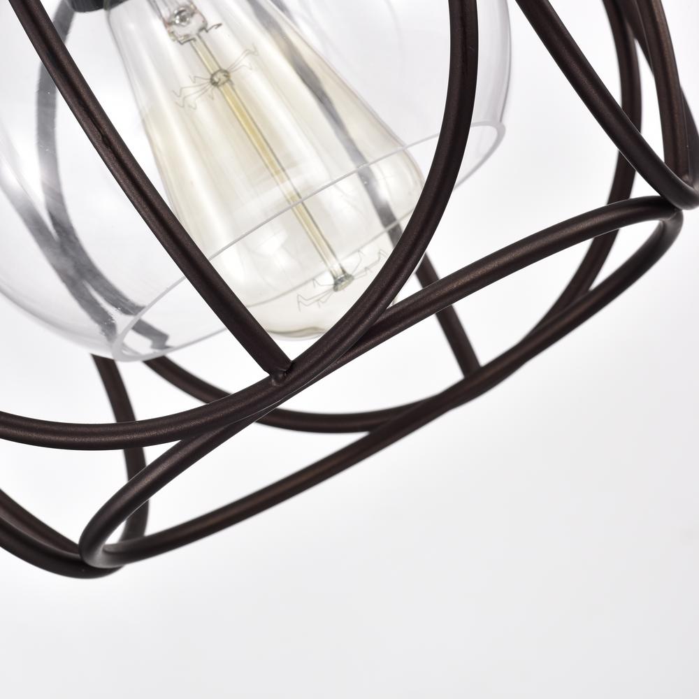 CHLOE Lighting RYLEE Transitional 1 Light Oil Rubbed Bronze Mini Pendant Ceiling Fixture 10" Wide. Picture 5