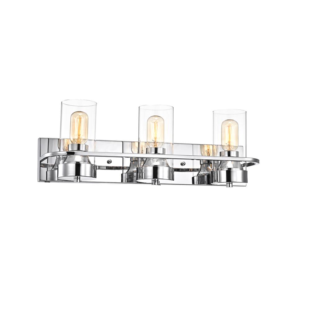 CHLOE Lighting RAELYN Contemporary 3 Light Chrome Bath Vanity Fixture 22" Width. Picture 1